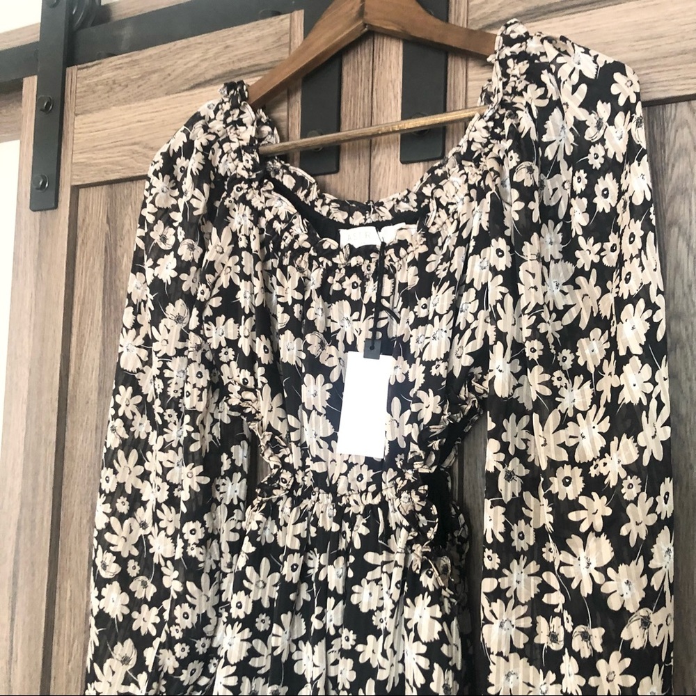 ASTR Ruffle Square Neck Side Cutout Mini Dress - Picture 3 of 8